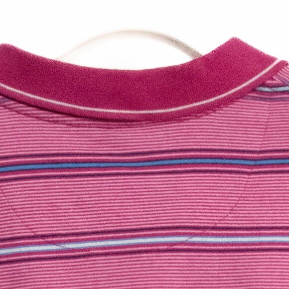 Saddlebred Striped Polo Shirt Short Sleeve Button Collar Pocket Mens Size XXL Pi - Picture 6 of 8